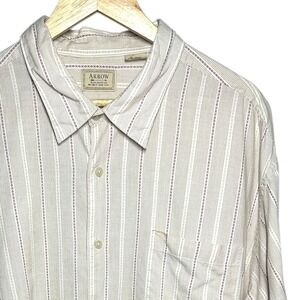 Arrow Men's Size‎ XXL Striped Short Sleeve Cotton Shirt